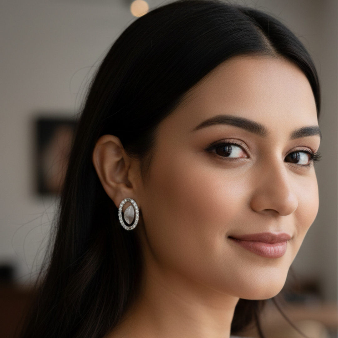 The Botanical Oval Studs Earrings