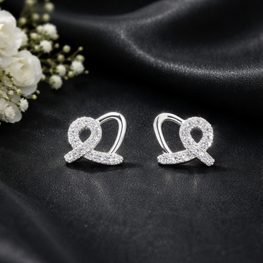 Silver Eternal Heart Earrings