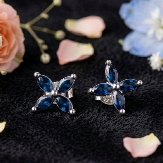 Four-Petal Flower Studs