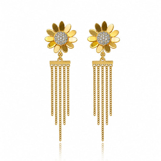 Sunflower Fringe Earrings