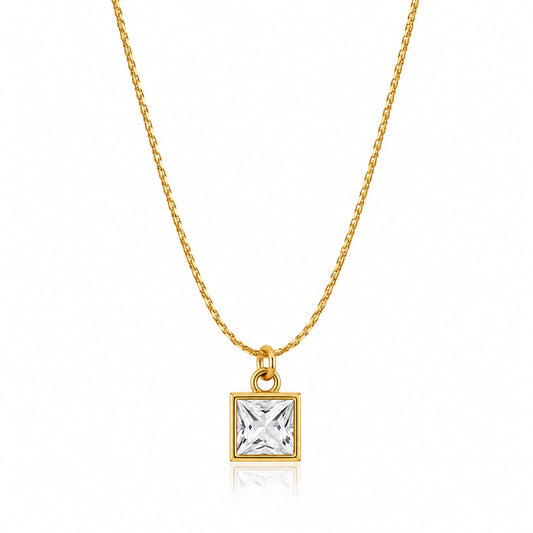 Geometric Solitaire Necklace