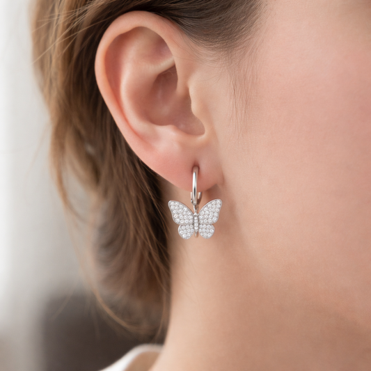 Silver Butterfly Earrings