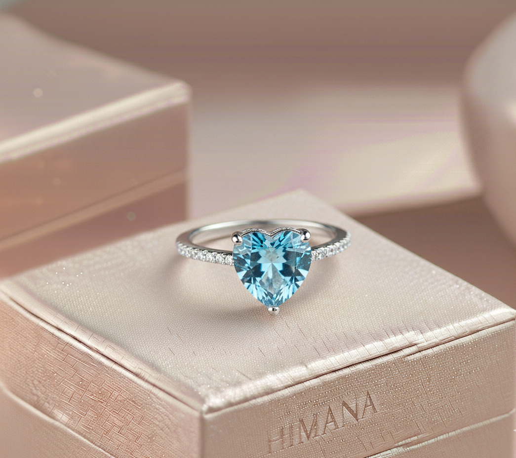 Silver Blue Vows Ring