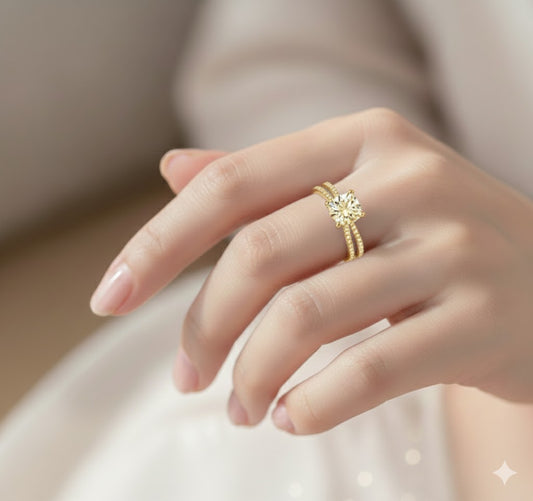 Gold Dancing Butterflies Ring