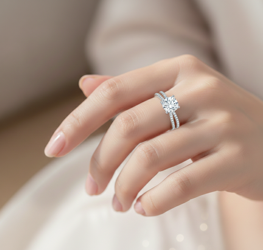 Silver Dancing Butterflies Ring