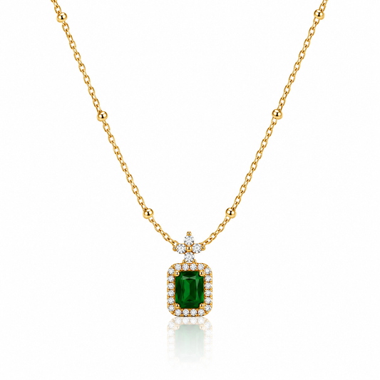 Emerald Halo Necklace