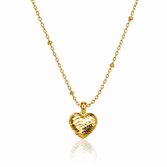 Quilted Heart Pendant Necklace
