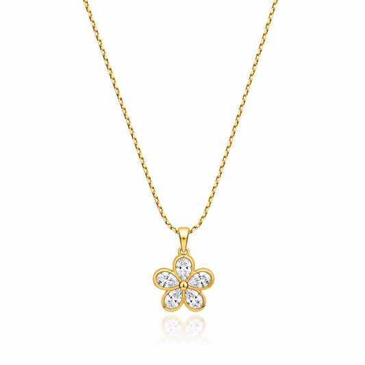 Diamond Flower Pendant Necklace