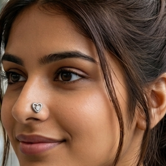 Aria Heart Nose Pin