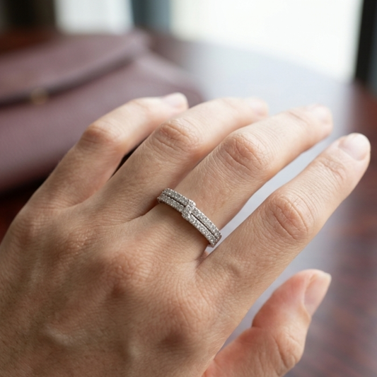 Parallel Path Silver Ring