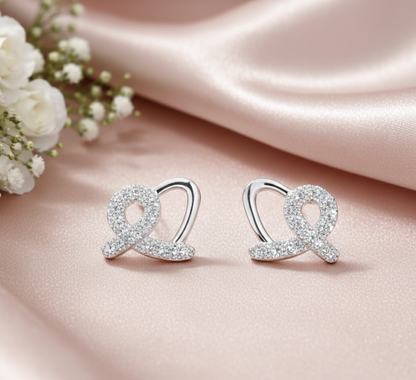 Silver Eternal Heart Earrings