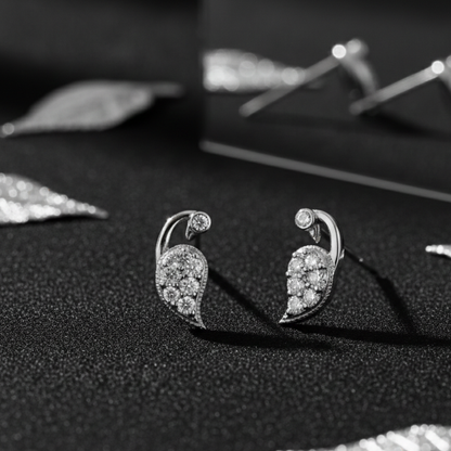 Silver Peacock Studs Earrings