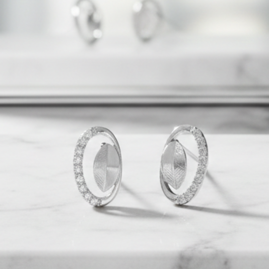 The Botanical Oval Studs Earrings
