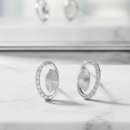 The Botanical Oval Studs Earrings