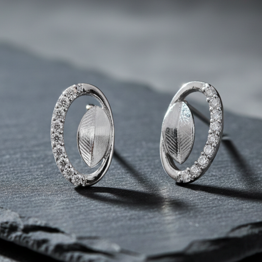 The Botanical Oval Studs Earrings