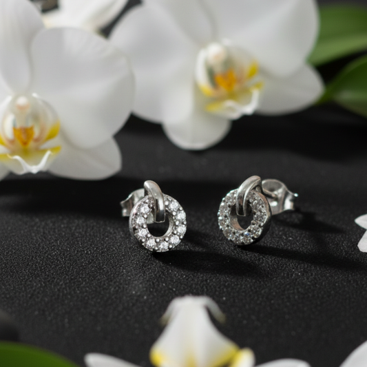 The Silver Eternal Circle Earrings