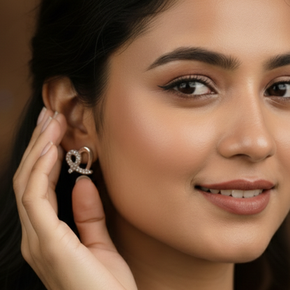 Silver Eternal Heart Earrings