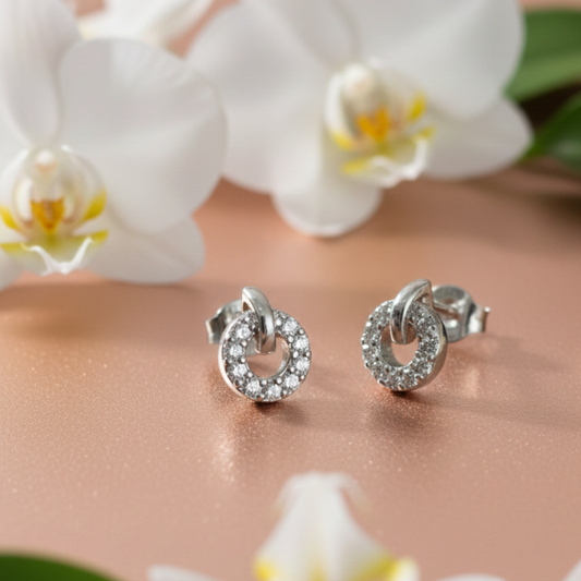 The Silver Eternal Circle Earrings