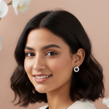 The Silver Eternal Circle Earrings
