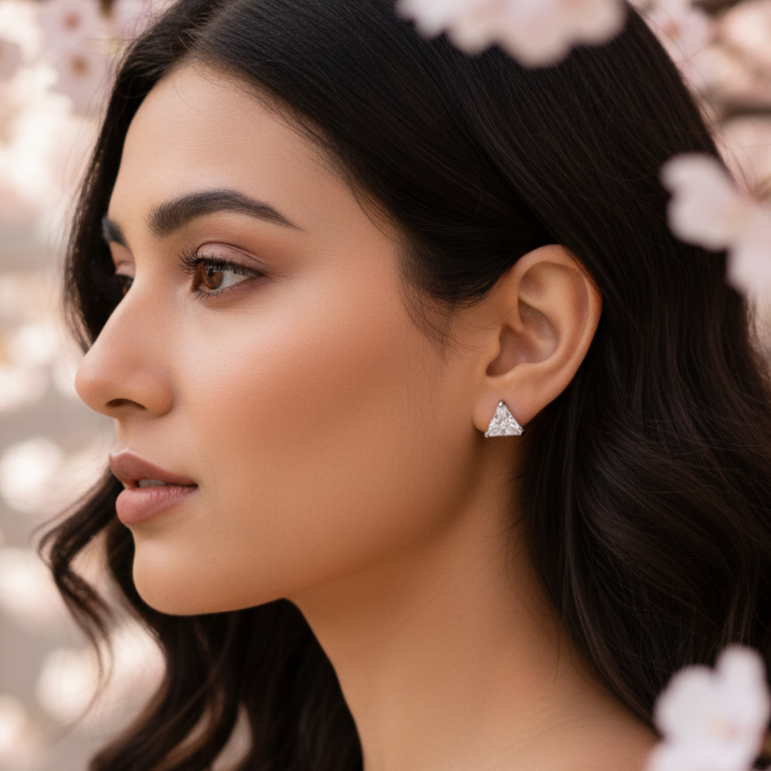 Medium Triangle Solitaire Studs