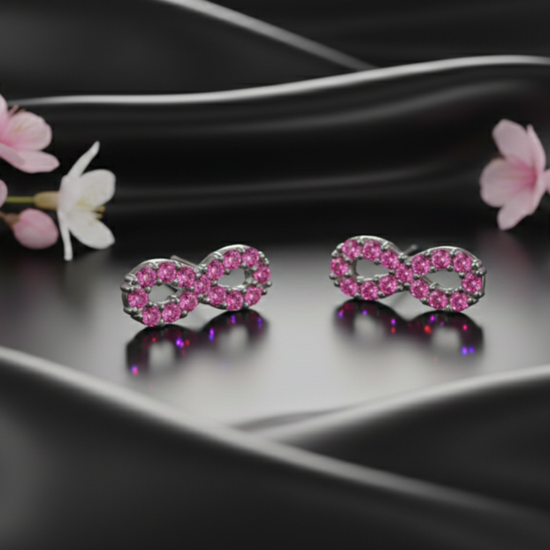 Rosé Sparkle Infinity Earrings