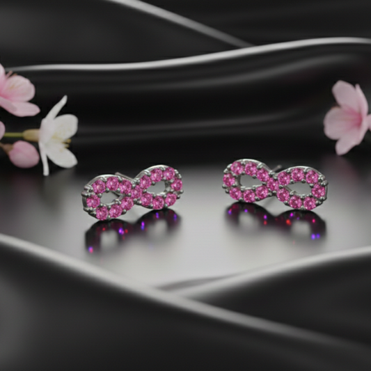 Rosé Sparkle Infinity Earrings