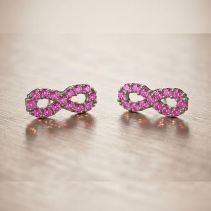 Rosé Sparkle Infinity Earrings