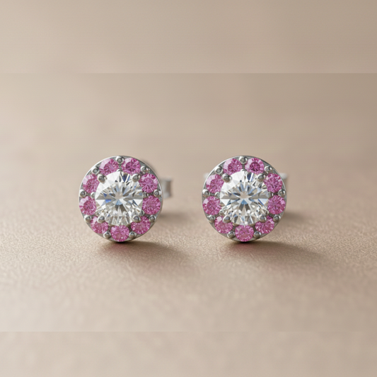 The Pink Sakura Halo Studs