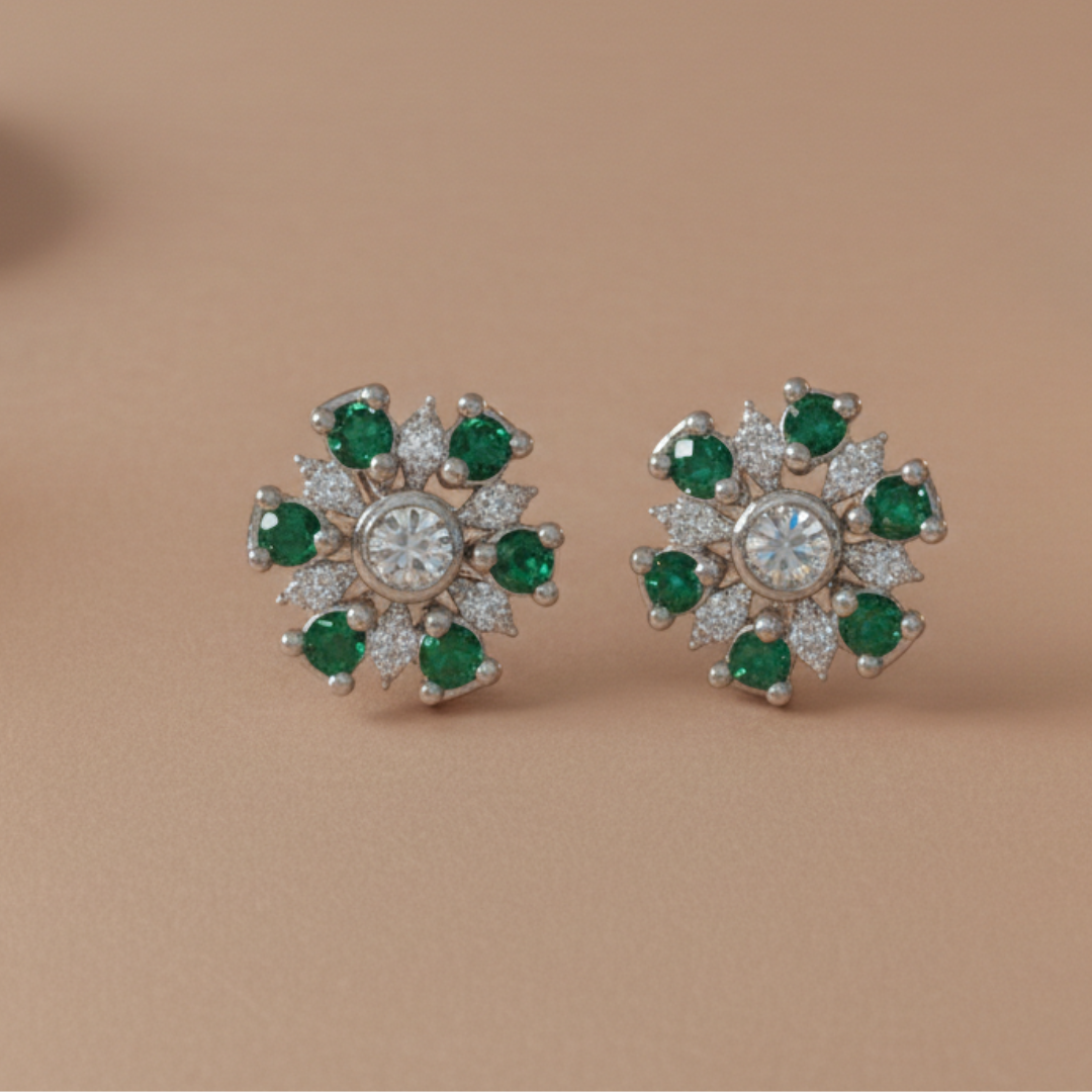 The Emerald Blossom Studs
