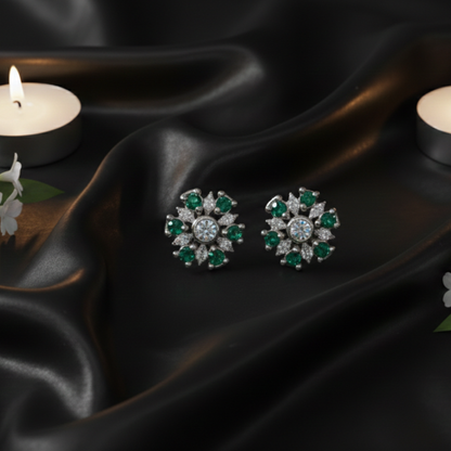 The Emerald Blossom Studs