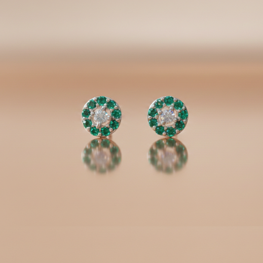 Silver Aurora Circle Earrings