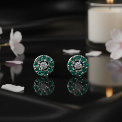 Silver Aurora Circle Earrings