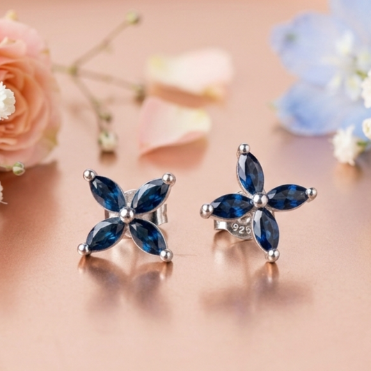 Four-Petal Flower Studs