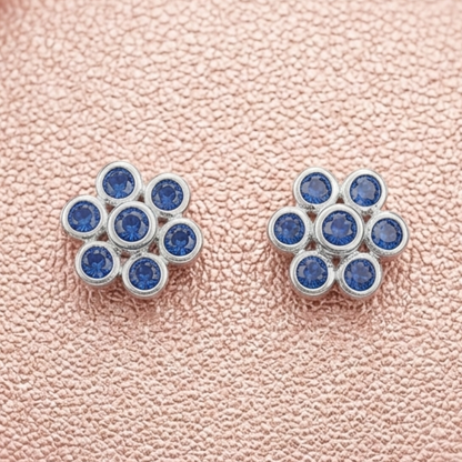 Silver Celestial Flower Earrings