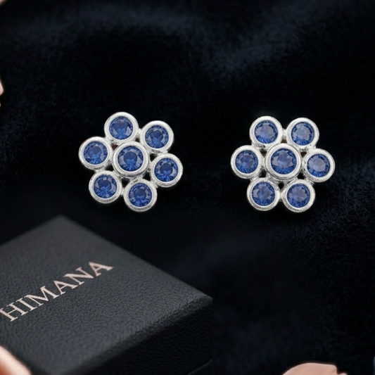 Silver Celestial Flower Earrings