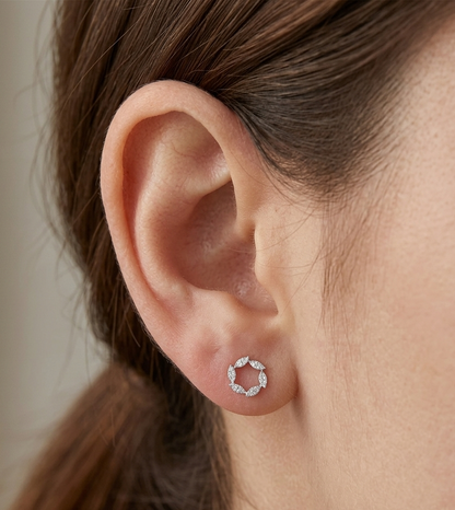 Midnight Silver Studs