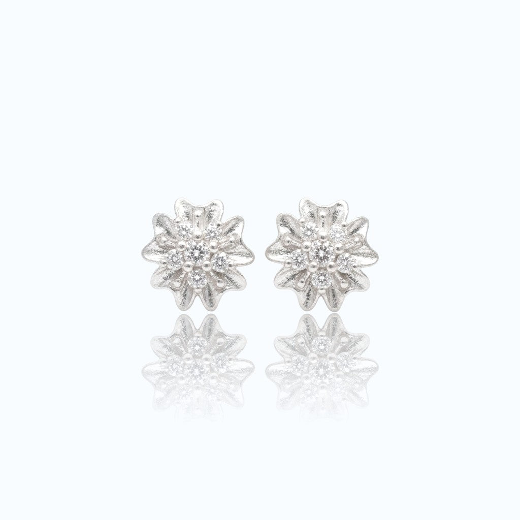 The Silver Dahlia Studs