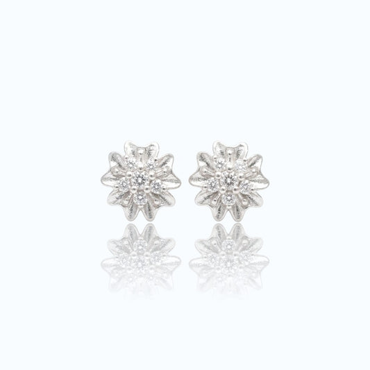 The Silver Dahlia Studs