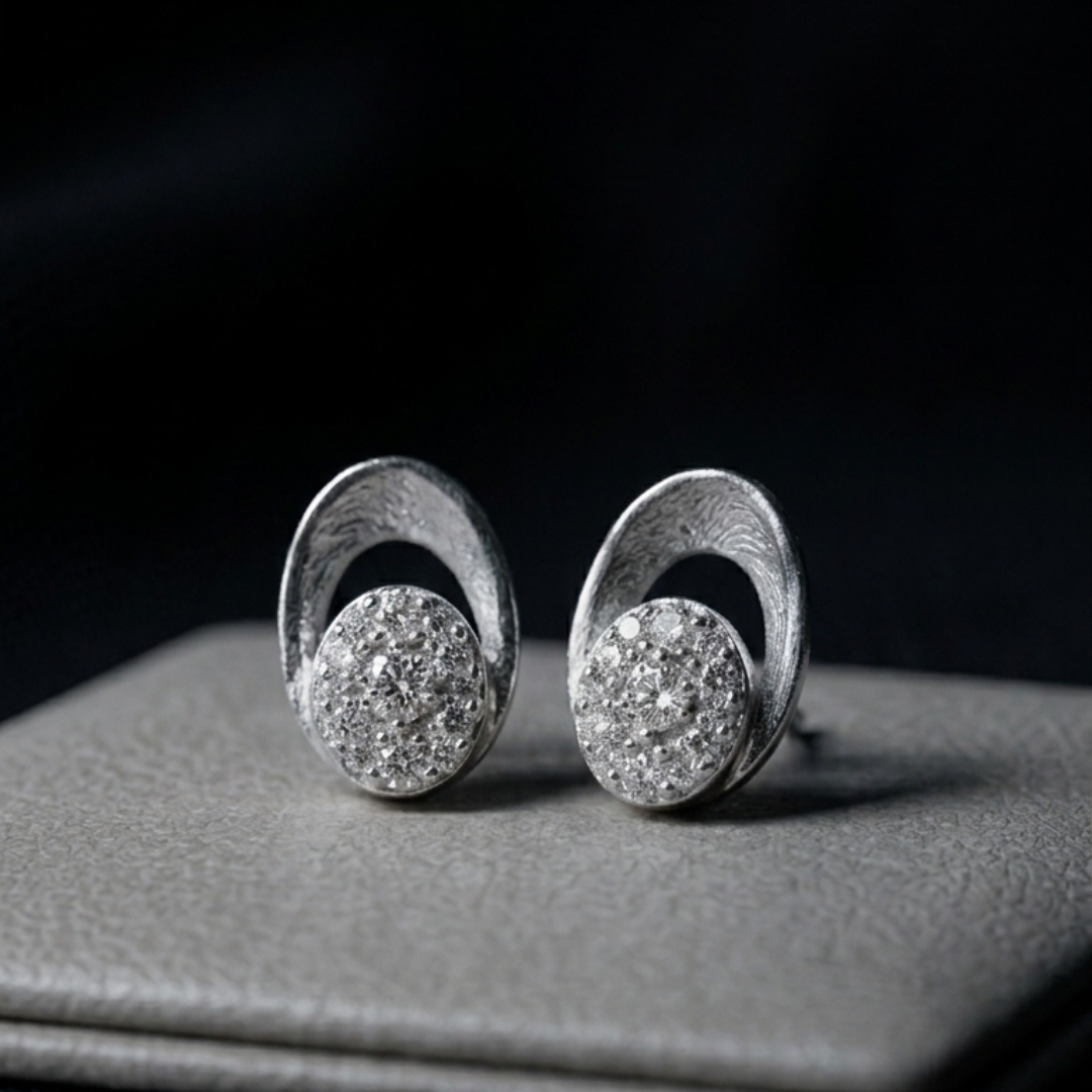The Silver Eclipse Studs