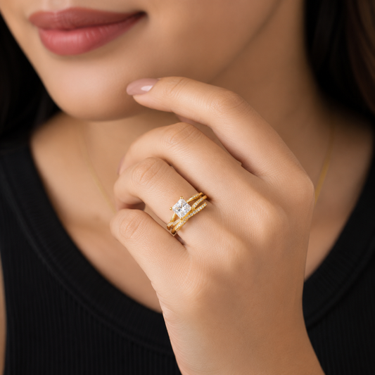 Princess-Cut Split Shank Ring