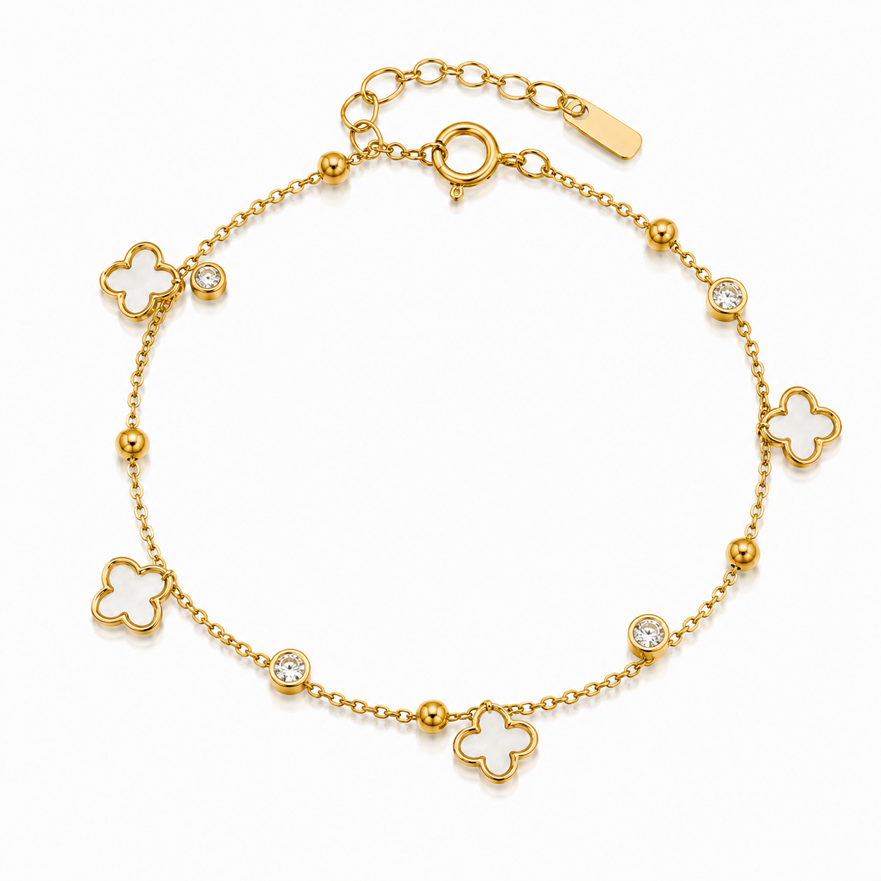 While Flora Chain Bracelet