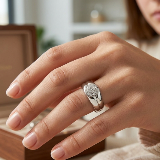 Apex Cluster Silver Ring