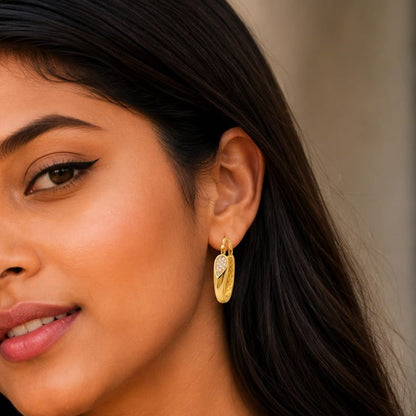 Pave Diamond Hoop Earrings
