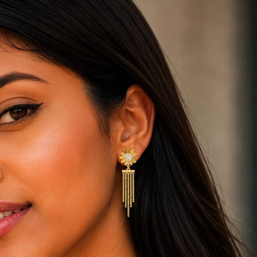 Sunflower Fringe Earrings