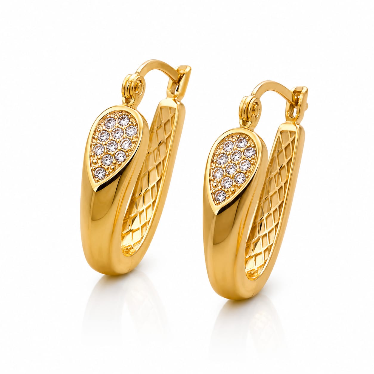 Pave Diamond Hoop Earrings