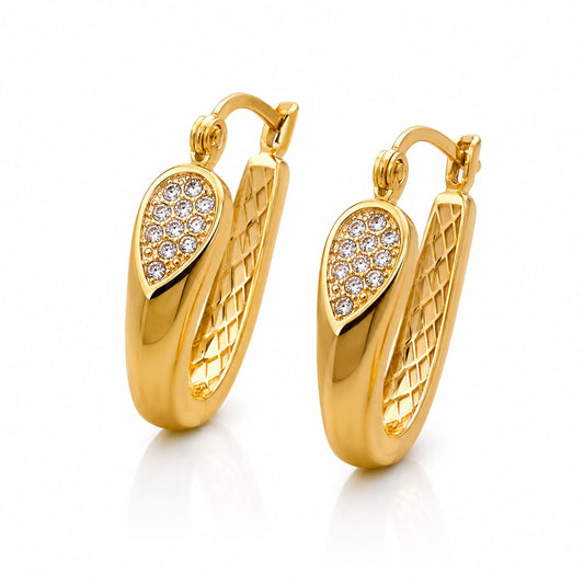 Pave Diamond Hoop Earrings