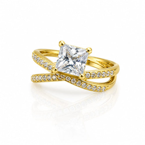 Princess-Cut Split Shank Ring