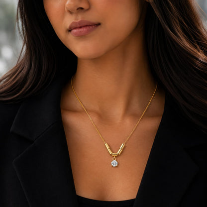 Arc Solitaire Chain Necklace