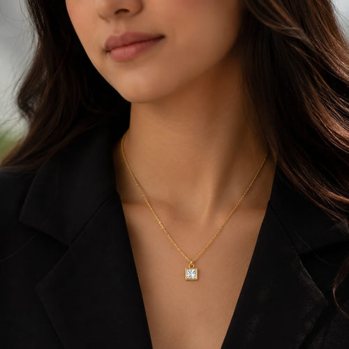 Geometric Solitaire Necklace