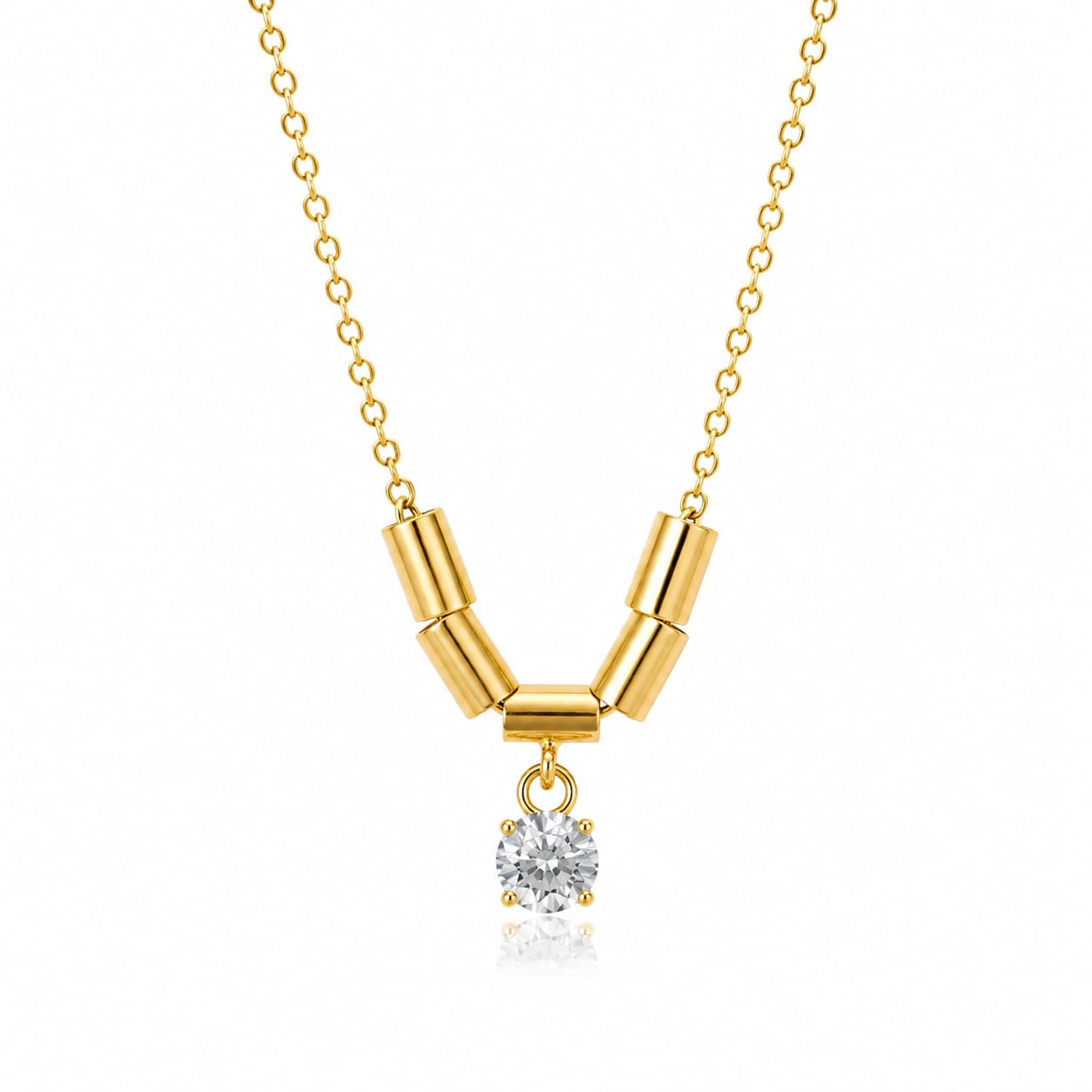Arc Solitaire Chain Necklace